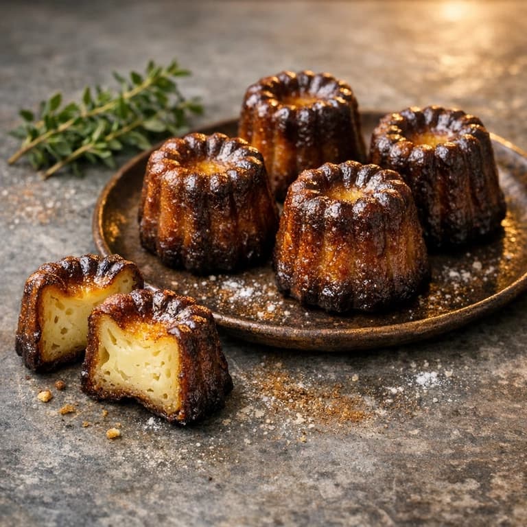 Canelés de Bordeaux, rum and vanilla caramelized pastries
