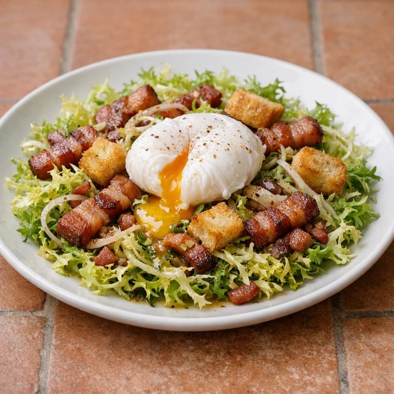Lyonnaise Salad with Bacon and Poached Egg
