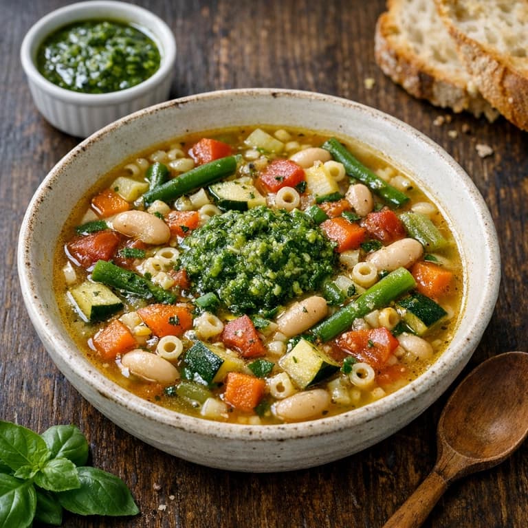Soupe au pistou, Provençal vegetable soup with basil